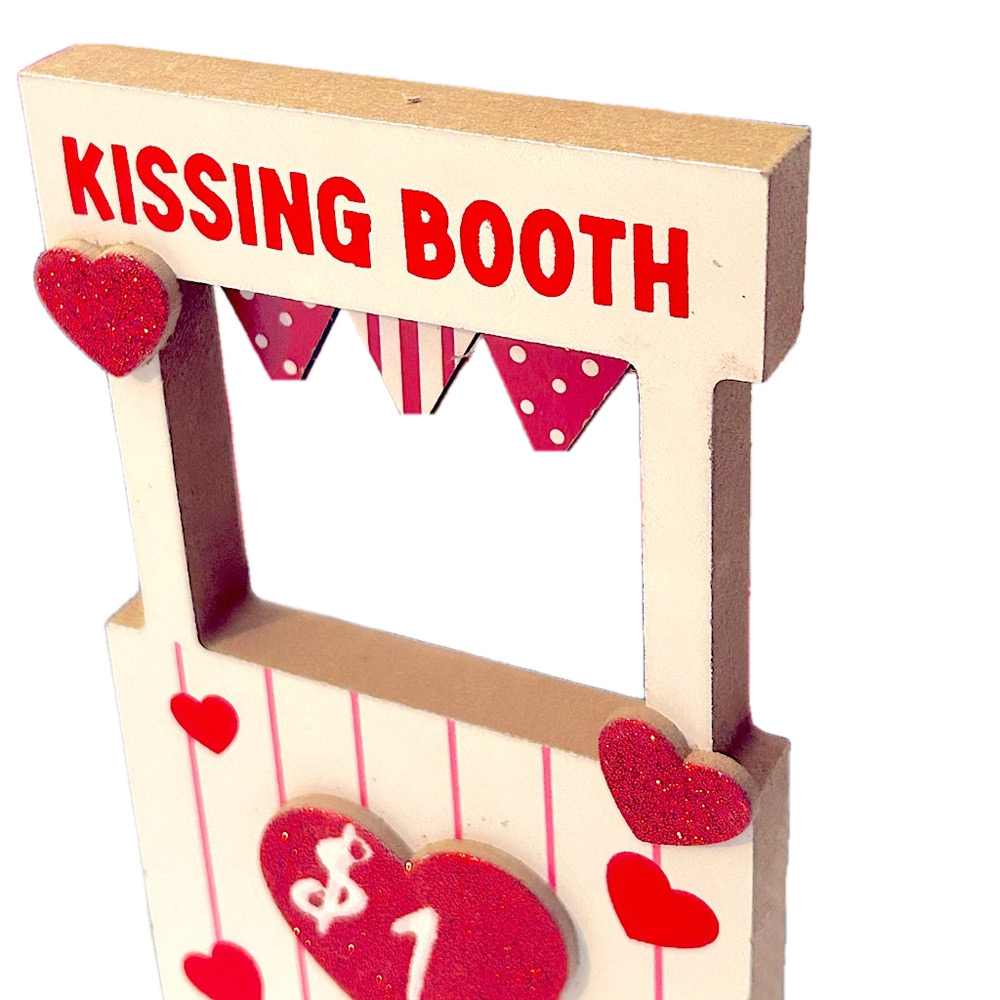 Valentines Day Decor Lot Kissing Booth, Glitter Tree, Gift Bags Box, Bubble Gum